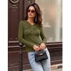 MEROKEETY Womens Long Sleeve Business Casual Criss Cross Tops 2026 Trendy | Work Office Shirts, Ruched Fitted Dressy Blouses, V Neck, Going Out, Elegant Outfits, Fall Fashion, Layering Winter Clothing(Army Green)