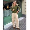 MEROKEETY Womens Long Sleeve Business Casual Criss Cross Tops 2026 Trendy | Work Office Shirts, Ruched Fitted Dressy Blouses, V Neck, Going Out, Elegant Outfits, Fall Fashion, Layering Winter Clothing(Army Green)