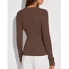 MEROKEETY Womens Long Sleeve Business Casual Criss Cross Tops 2026 Trendy | Work Office Shirts, Ruched Fitted Dressy Blouses, V Neck, Going Out, Elegant Outfits, Fall Fashion, Layering Winter Clothing(Coffee)