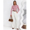 MEROKEETY Womens Long Sleeve Business Casual Criss Cross Tops 2026 Trendy | Work Office Shirts, Ruched Fitted Dressy Blouses, V Neck, Going Out, Elegant Outfits, Fall Fashion, Layering Winter Clothing(Pink)