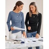 MEROKEETY Women’s Long Sleeve Peplum Shirts 2026 Dressy Fall Casual Tops | Ruched Waist, Crew Neckline, Flared Sleeves, Slim Fit, Business Casual, Work Office Outfit, Going Out, Elegant Trendy Blouses(Black)