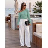 MEROKEETY Women’s Off The Shoulder Tops Long Sleeve Fall Going Out Shirts | One Shoulder, Cinched Waist, Loose Fit, 2026 Y2K Fashion, Cotton, Party, Date Night, Casual Shirts, Elegant Trendy Blouses(Sage)