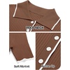 MEROKEETY Women’s Spring Summer Ribbed Maxi Dress 2026 Bodycon V Neck Button Short Sleeve Slim Fit Knit Sweater Dresses(Chocolate)