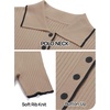 MEROKEETY Women’s Spring Summer Ribbed Maxi Dress 2026 Bodycon V Neck Button Short Sleeve Slim Fit Knit Sweater Dresses(Khaki)