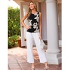 MEROKEETY Women’s Summer Floral Sleeveless Tank Tops 2026 Trendy Mesh Going Out Business Casual Top Slim Fit Vacation Clothes(Black)