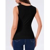 MEROKEETY Women’s Summer Floral Sleeveless Tank Tops 2026 Trendy Mesh Going Out Business Casual Top Slim Fit Vacation Clothes(Black)