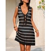 MEROKEETY Women’s Summer Swimsuit Coverup 2026 Bathing Suit Resort Wear Tie Front Crochet Knit Beach Vacation Cover Up Dress(Black)
