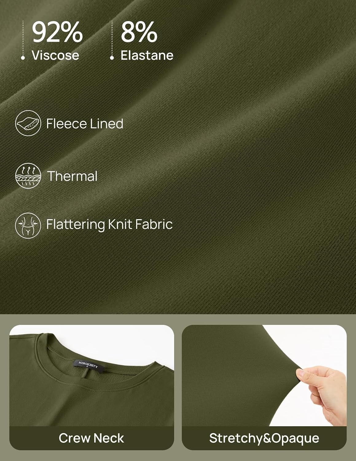 image:imageMEROKEETY Womens Fall Long Sleeve Casual T Shirt Maxi Dresses Tie Waist Wrap Crew Neck Business Casual Work Long Dress Elegant Knit Stretchy and Soft Winter Going Out ClothesArmy