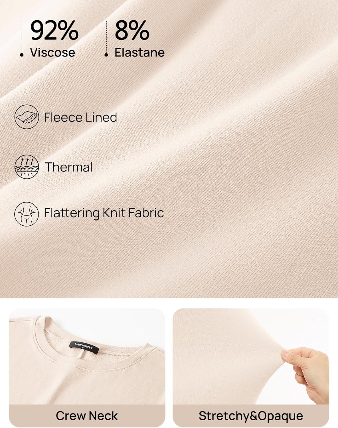 image:imageMEROKEETY Womens Fall Long Sleeve Casual T Shirt Maxi Dresses Tie Waist Wrap Crew Neck Business Casual Work Long Dress Elegant Knit Stretchy and Soft Winter Going Out ClothesBlush Pink