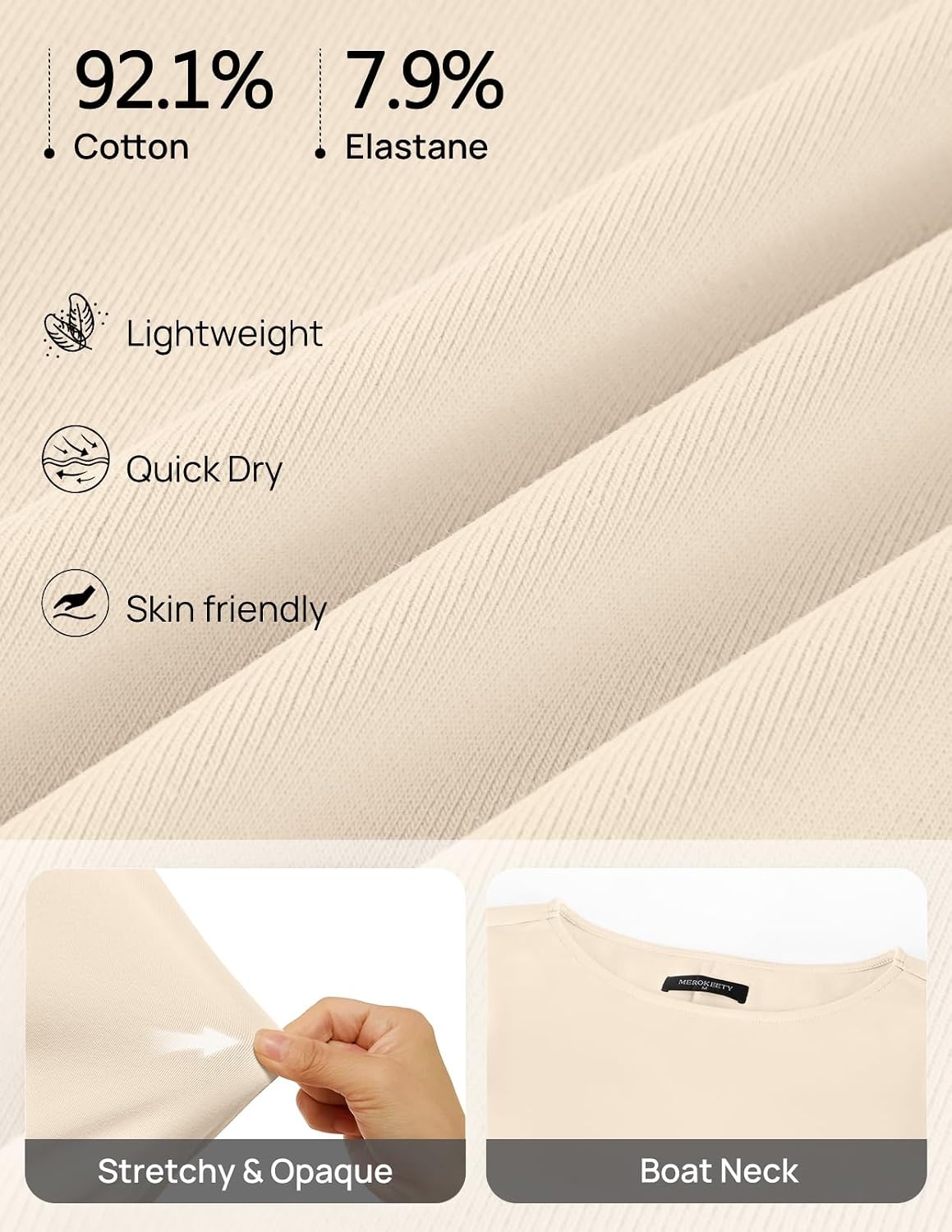 image:imageMEROKEETY Womens Fall Long Sleeve Midi Dress Tie Waist Boat Neck Back Slit Ruched Elegant Wedding Guest Cocktail DressesApricot