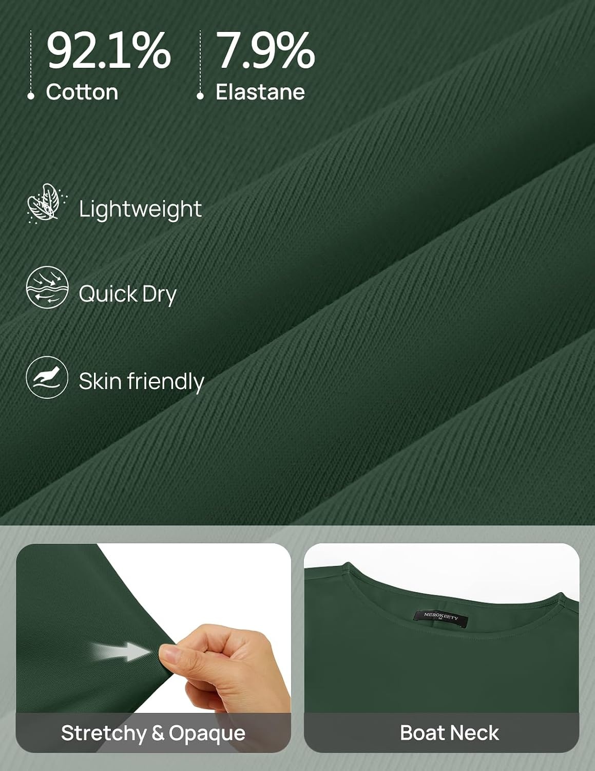 image:imageMEROKEETY Womens Fall Long Sleeve Midi Dress Tie Waist Boat Neck Back Slit Ruched Elegant Wedding Guest Cocktail DressesGreen