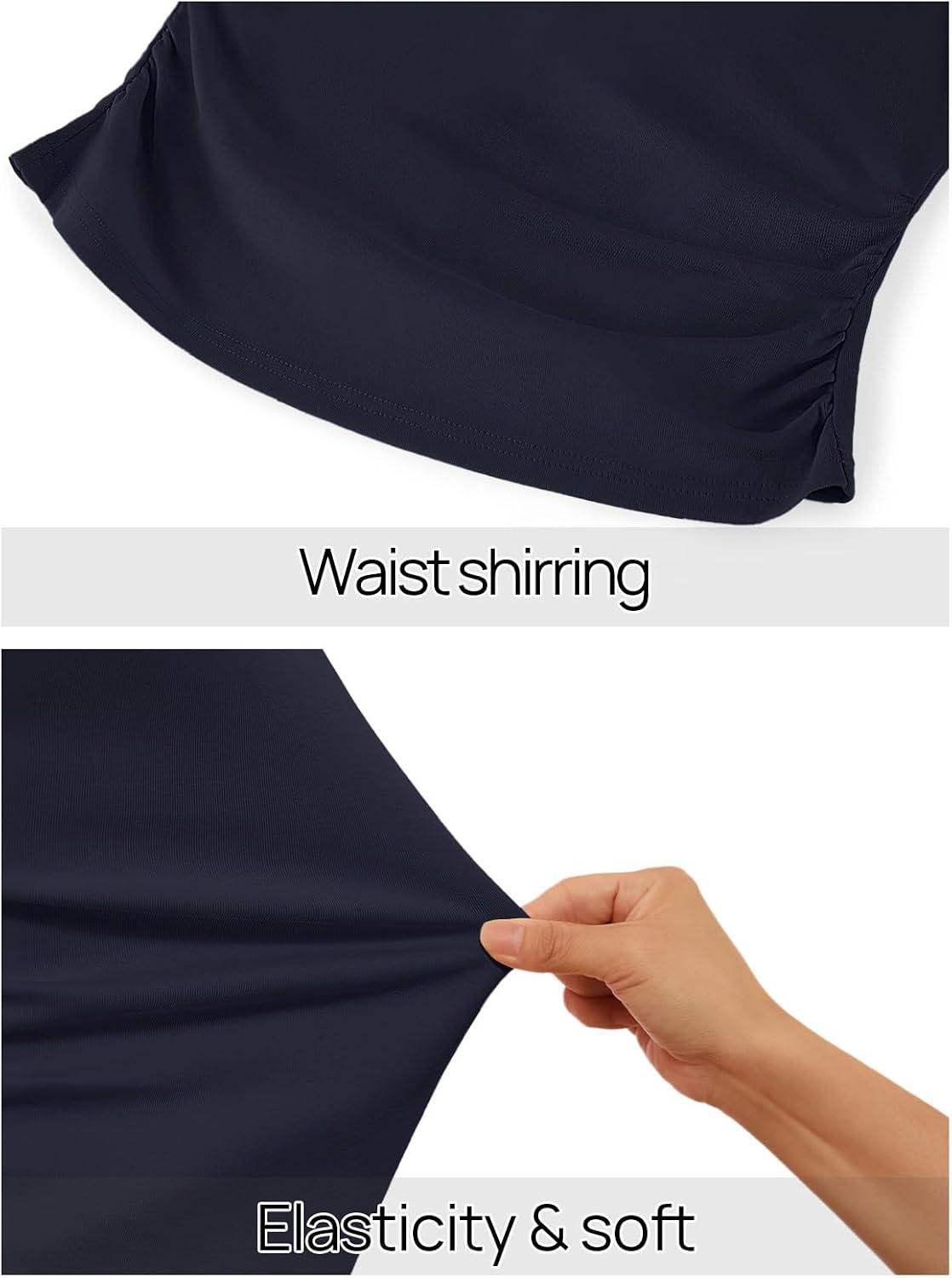 image:imageMEROKEETY Womens Long Bell Sleeve Tops Fall 2026 Cute Going Out Y2K Shirts Elegant Crew Neck Shirt Cotton Ruched Side Crop Blouse Trendy Fashion Business Casual Work Date Night Western ClothesNavy