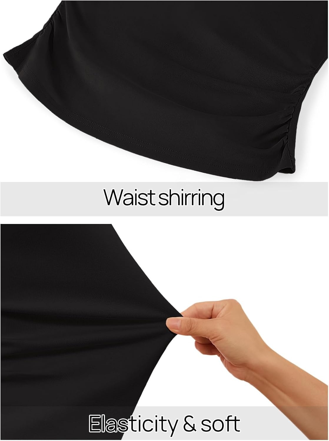 image:imageMEROKEETY Womens Long Bell Sleeve Tops Fall 2026 Cute Going Out Y2K Shirts Elegant Crew Neck Shirt Cotton Ruched Side Crop Blouse Trendy Fashion Business Casual Work Date Night Western ClothesBlack