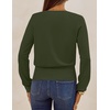 MEROKEETY 2026 Fall V Neck Wrap Sweaters for Women Knit Tops | Long Sleeve, Cozy Knit, Hidden Snap, Dressy Casual Pullover Shirts, Fashion Jumper, Fall Winter Clothing(Army)