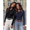 MEROKEETY Womens Business Casual Long Sleeve Criss Cross Tops 2026 Trendy | Work Office Shirts, Ruched Fitted Dressy Blouses, V Neck, Going Out, Elegant Outfits, Fall Fashion, Layering Winter Clothing(Navy)