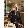 MEROKEETY Womens Cable Knit Cardigan Sweaters Trendy Button Up Long Lantern Sleeve Fall Sweater 2026 Open Front Coats(Black)