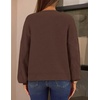 MEROKEETY Womens Cable Knit Cardigan Sweaters Trendy Button Up Long Lantern Sleeve Fall Sweater 2026 Open Front Coats(Coffee)