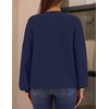 MEROKEETY Womens Cable Knit Cardigan Sweaters Trendy Button Up Long Lantern Sleeve Fall Sweater 2026 Open Front Coats(Navy)