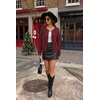 MEROKEETY Womens Cable Knit Cardigan Sweaters Trendy Button Up Long Lantern Sleeve Fall Sweater 2026 Open Front Coats(Winered)