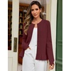 MEROKEETY Womens Fall Button Up Cute Ruffle Hem Cardigan Sweaters Trendy | 2026, Long Sleeve, Crochet, Winter, Crewneck, Ribbed Details, Soft, Relaxed Fit, Casual Outfits, Knit Coats, Fashion Clothes(Wine)