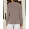 MEROKEETY Womens Fall Button Up Cute Ruffle Hem Cardigan Sweaters Trendy | 2026, Long Sleeve, Crochet, Winter, Crewneck, Ribbed Details, Soft, Relaxed Fit, Casual Outfits, Knit Coats, Fashion Clothes(Camel)
