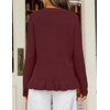 MEROKEETY Womens Fall Button Up Cute Ruffle Hem Cardigan Sweaters Trendy | 2026, Long Sleeve, Crochet, Winter, Crewneck, Ribbed Details, Soft, Relaxed Fit, Casual Outfits, Knit Coats, Fashion Clothes(Wine)