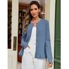 MEROKEETY Womens Fall Button Up Cute Ruffle Hem Cardigan Sweaters Trendy | 2026, Long Sleeve, Crochet, Winter, Crewneck, Ribbed Details, Soft, Relaxed Fit, Casual Outfits, Knit Coats, Fashion Clothes(Dustyblue)