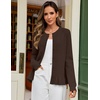 MEROKEETY Womens Fall Button Up Cute Ruffle Hem Cardigan Sweaters Trendy | 2026, Long Sleeve, Crochet, Winter, Crewneck, Ribbed Details, Soft, Relaxed Fit, Casual Outfits, Knit Coats, Fashion Clothes(Coffee)