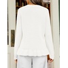MEROKEETY Womens Fall Button Up Cute Ruffle Hem Cardigan Sweaters Trendy | 2026, Long Sleeve, Crochet, Winter, Crewneck, Ribbed Details, Soft, Relaxed Fit, Casual Outfits, Knit Coats, Fashion Clothes(White)