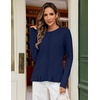 MEROKEETY Womens Fall Button Up Cute Ruffle Hem Cardigan Sweaters Trendy | 2026, Long Sleeve, Crochet, Winter, Crewneck, Ribbed Details, Soft, Relaxed Fit, Casual Outfits, Knit Coats, Fashion Clothes(Navy)