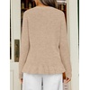 MEROKEETY Womens Fall Button Up Cute Ruffle Hem Cardigan Sweaters Trendy | 2026, Long Sleeve, Crochet, Winter, Crewneck, Ribbed Details, Soft, Relaxed Fit, Casual Outfits, Knit Coats, Fashion Clothes(Oatmeal)