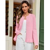 MEROKEETY Womens Fall Button Up Cute Ruffle Hem Cardigan Sweaters Trendy | 2026, Long Sleeve, Crochet, Winter, Crewneck, Ribbed Details, Soft, Relaxed Fit, Casual Outfits, Knit Coats, Fashion Clothes(Pink)
