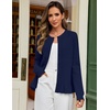MEROKEETY Womens Fall Button Up Cute Ruffle Hem Cardigan Sweaters Trendy | 2026, Long Sleeve, Crochet, Winter, Crewneck, Ribbed Details, Soft, Relaxed Fit, Casual Outfits, Knit Coats, Fashion Clothes(Navy)