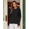 MEROKEETY Womens Fall Button Up Cute Ruffle Hem Cardigan Sweaters Trendy | 2026, Long Sleeve, Crochet, Winter, Crewneck, Ribbed Details, Soft, Relaxed Fit, Casual Outfits, Knit Coats, Fashion Clothes(Black)