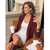MEROKEETY Women’s Fall Crochet Lightweight Cardigan Sweater | Long Sleeve, Long Length, Pointelle Ribbed Knit Sweater, Relaxed Fit, Open Front, Elegant Casual Outerwear, Trendy Clothes(Burgundy)