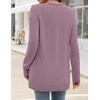 MEROKEETY Women’s Fall Crochet Lightweight Cardigan Sweater | Long Sleeve, Long Length, Pointelle Ribbed Knit Sweater, Relaxed Fit, Open Front, Elegant Casual Outerwear, Trendy Clothes(Greypurple)