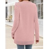 MEROKEETY Women’s Fall Crochet Lightweight Cardigan Sweater | Long Sleeve, Long Length, Pointelle Ribbed Knit Sweater, Relaxed Fit, Open Front, Elegant Casual Outerwear, Trendy Clothes(Pink)