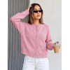 MEROKEETY Women’s Fall Floral Button Up Cute Cozy Cardigan Sweaters Trendy | Long Sleeve, 3D Flowers, Ribbed Knit Details, Lightweight Knit Fabric, Loose Fit Outfits, Warm Coat, 2026 Winter Clothes(Pink)