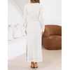 MEROKEETY Womens Fall Formal Long Sleeve Sequin Bodycon Maxi Dress 2026 | Sparkly, Jacquard Mesh Shell, Lined, Floral Lace, Fancy, Cocktail Party, Dinner, Evening, Holiday, Wedding Guest Long Dress(White)