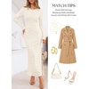 MEROKEETY Womens Fall Formal Long Sleeve Sequin Bodycon Maxi Dress 2026 | Sparkly, Jacquard Mesh Shell, Lined, Floral Lace, Fancy, Cocktail Party, Dinner, Evening, Holiday, Wedding Guest Long Dress(Apricot)