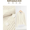 MEROKEETY Women’s Fall Lightweight Crochet Cardigan Sweaters Trendy | Trendy Sweater, Long Sleeve, V Neck, Button Down, Pointelle Knit, Scalloped Trim, Fashion Layer Tops, Soft Breathable Clothes(Beige)