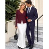 MEROKEETY Women’s Fall Lightweight Crochet Cardigan Sweaters Trendy | Trendy Sweater, Long Sleeve, V Neck, Button Down, Pointelle Knit, Scalloped Trim, Fashion Layer Tops, Soft Breathable Clothes(Burgundy)