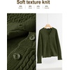 MEROKEETY Women’s Fall Lightweight Crochet Cardigan Sweaters Trendy | Trendy Sweater, Long Sleeve, V Neck, Button Down, Pointelle Knit, Scalloped Trim, Fashion Layer Tops, Soft Breathable Clothes(Armygreen)