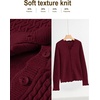 MEROKEETY Women’s Fall Lightweight Crochet Cardigan Sweaters Trendy | Trendy Sweater, Long Sleeve, V Neck, Button Down, Pointelle Knit, Scalloped Trim, Fashion Layer Tops, Soft Breathable Clothes(Burgundy)