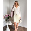 MEROKEETY Women’s Fall Lightweight Crochet Cardigan Sweaters Trendy | Trendy Sweater, Long Sleeve, V Neck, Button Down, Pointelle Knit, Scalloped Trim, Fashion Layer Tops, Soft Breathable Clothes(Beige)