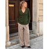 MEROKEETY Women’s Fall Lightweight Crochet Cardigan Sweaters Trendy | Trendy Sweater, Long Sleeve, V Neck, Button Down, Pointelle Knit, Scalloped Trim, Fashion Layer Tops, Soft Breathable Clothes(Armygreen)