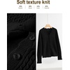 MEROKEETY Women’s Fall Lightweight Crochet Cardigan Sweaters Trendy | Trendy Sweater, Long Sleeve, V Neck, Button Down, Pointelle Knit, Scalloped Trim, Fashion Layer Tops, Soft Breathable Clothes(Black)