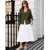 MEROKEETY Women’s Fall Lightweight Crochet Cardigan Sweaters Trendy | Trendy Sweater, Long Sleeve, V Neck, Button Down, Pointelle Knit, Scalloped Trim, Fashion Layer Tops, Soft Breathable Clothes(Armygreen)