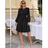 MEROKEETY Women’s Fall Long Puff Sleeve Casual Boho Flowy Dress | Crew Neck, Elastic Waist, Tiered Ruffle Hem, Cotton A Line Mini Vacation Dresses, Bridal Shower, Cocktail Date Night Outfits(Black)