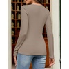 MEROKEETY Womens Fall Long Sleeve Fitted Henley T Shirt Top 2026 Trendy | Fashion Must Have, Scoop Neck, Casual, Ribbed Knit, Buttons, Basic, Soft, Lightweight, Flattering, Cute, Cinched Waist(Khaki)